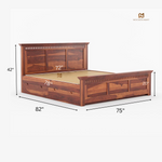 Timber Haven Solid Sheesham Wood Bed