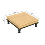 Brass Decorative Wooden Bajot For Pooja 18x18x6 Inch