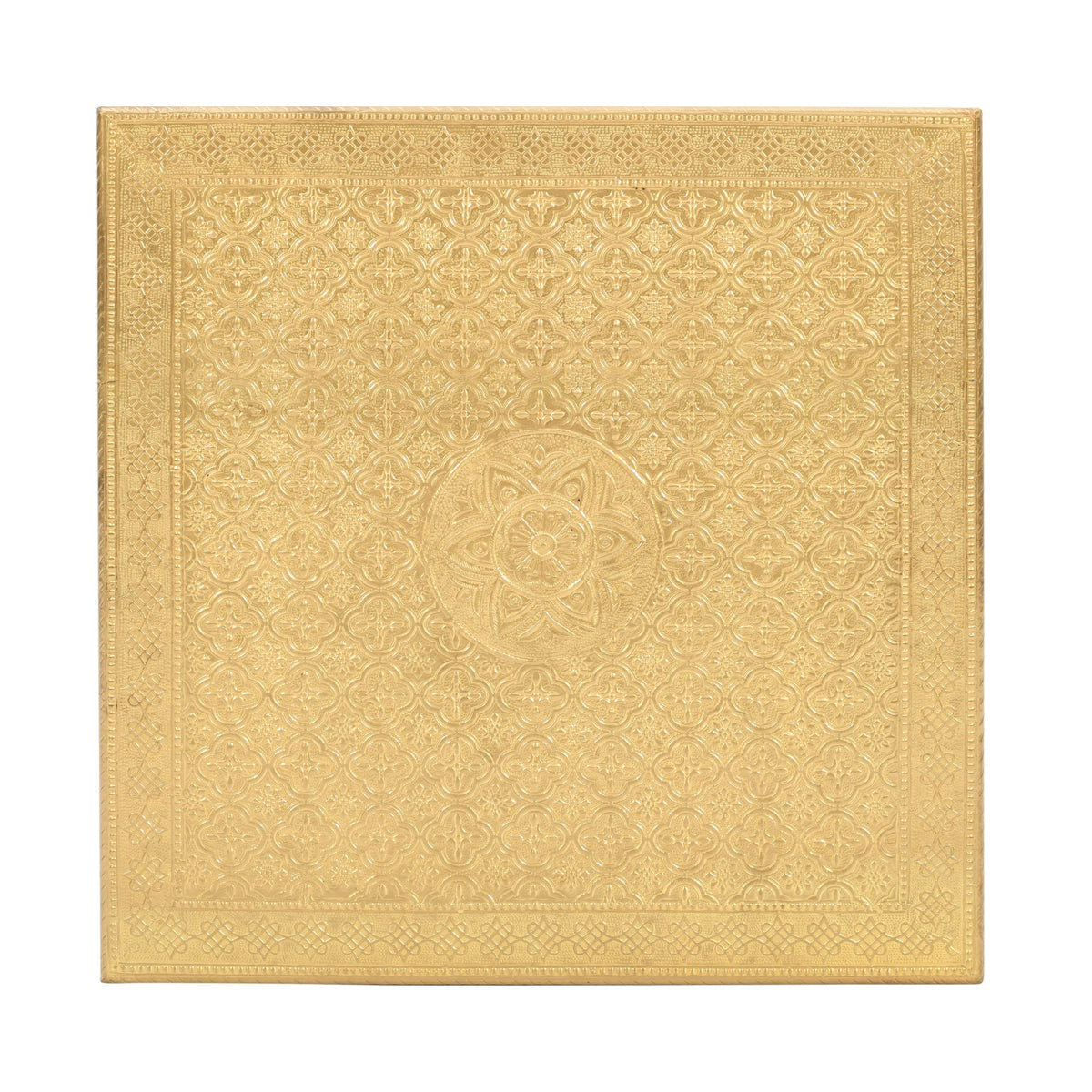 Brass Decorative Wooden Bajot For Pooja 18x18x6 Inch