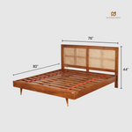 Cane & Sheesham Wood Designer Bed