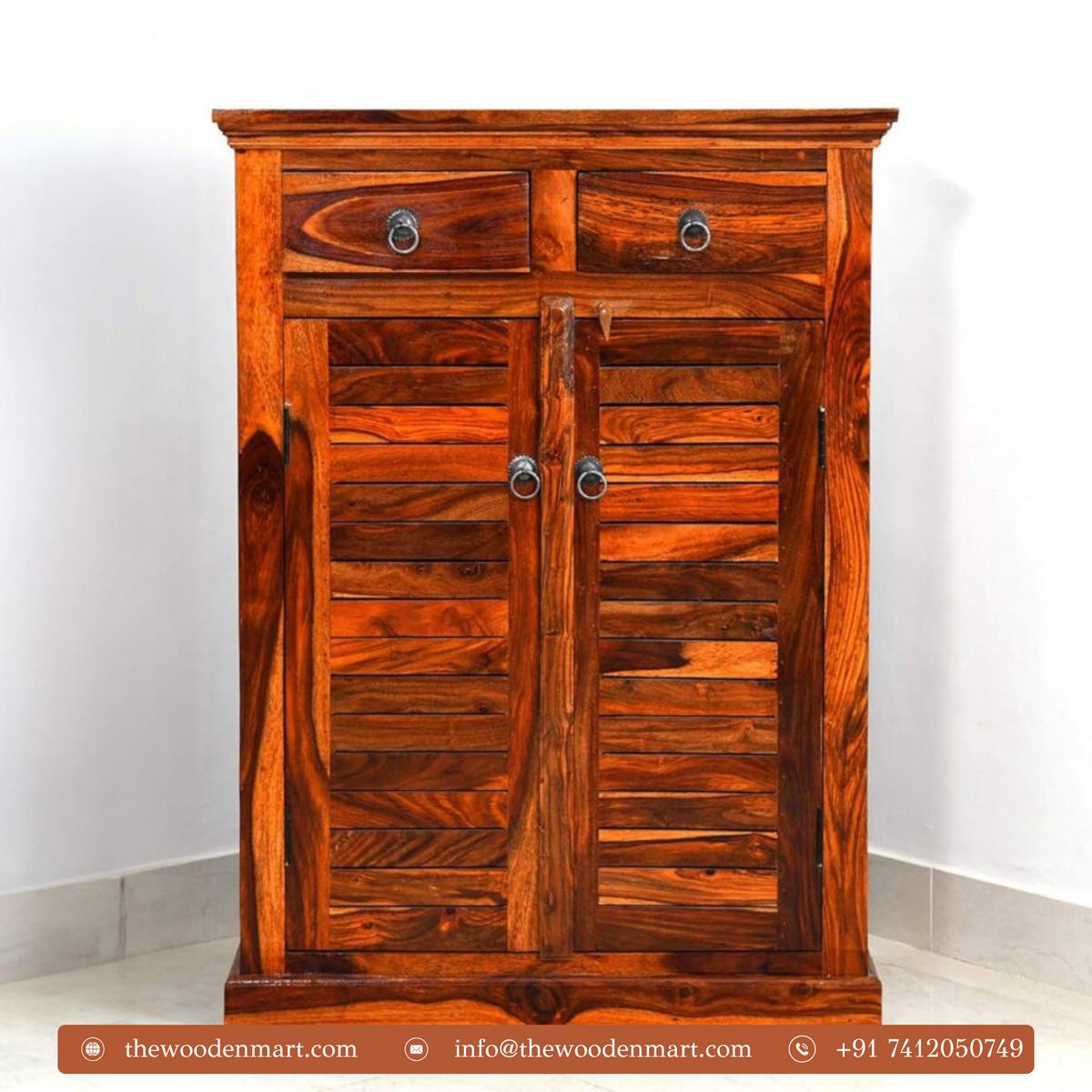 Canrey Sheesham Wood Shoe Rack