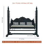 Classic Black Handcrafted Wooden Swing with Stand