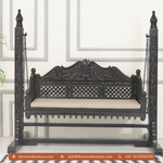 Classic Black Handcrafted Wooden Swing with Stand