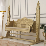 Classic Golden Handcrafted Wooden Swing with Stand
