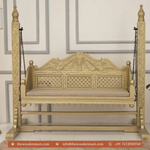 Classic Golden Handcrafted Wooden Swing with Stand