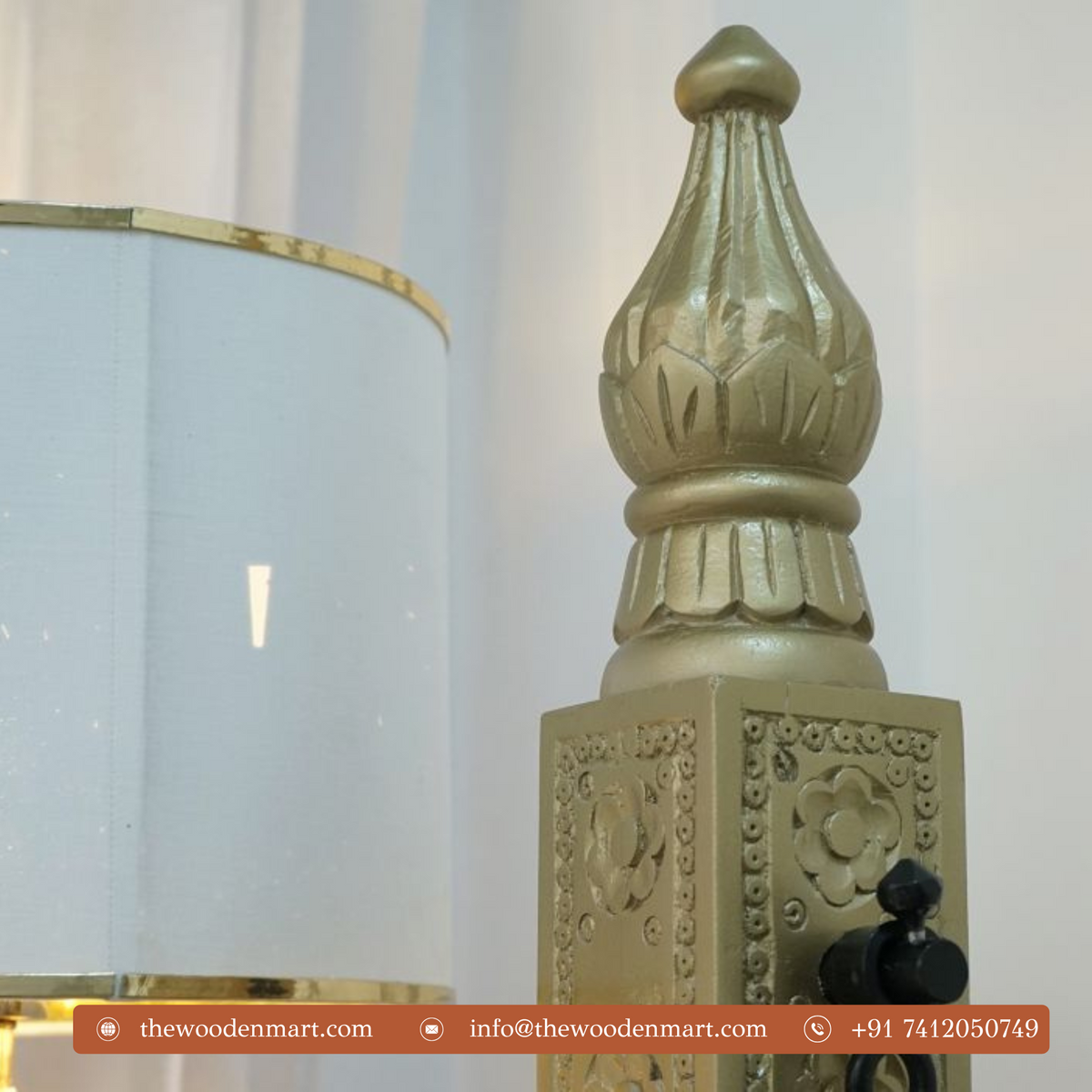 Classic Golden Handcrafted Wooden Swing with Stand