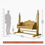 Classic Golden Handcrafted Wooden Swing with Stand