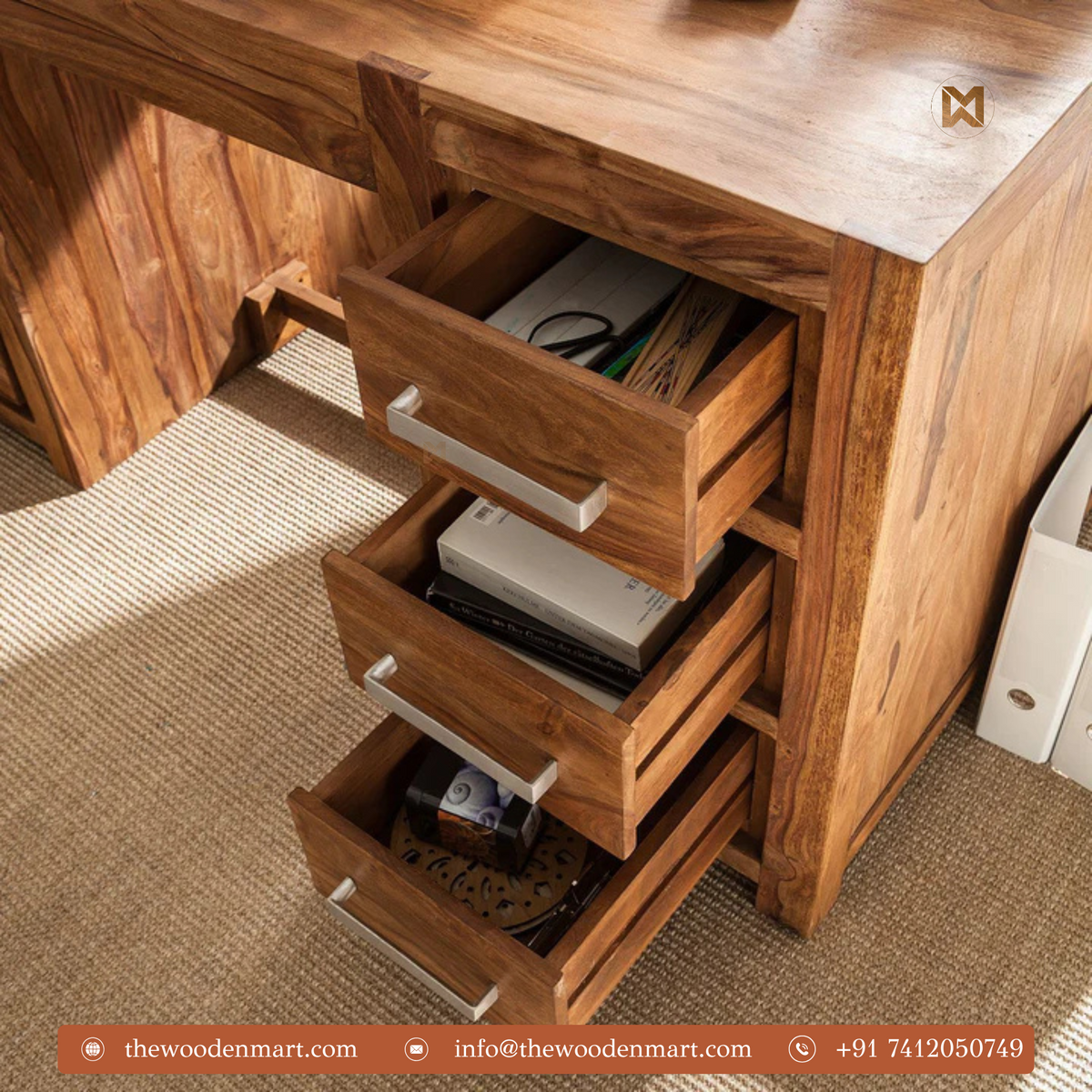Classic Sheesham Wood Study Desk