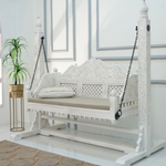 Classic white Handcrafted Wooden Swing with Stand