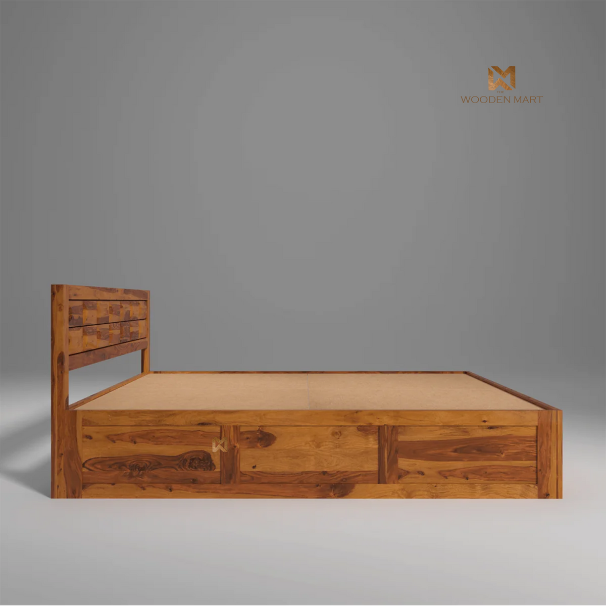 Cube Design Sheesham Wood King Size Bed