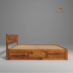 Cube Design Sheesham Wood King Size Bed
