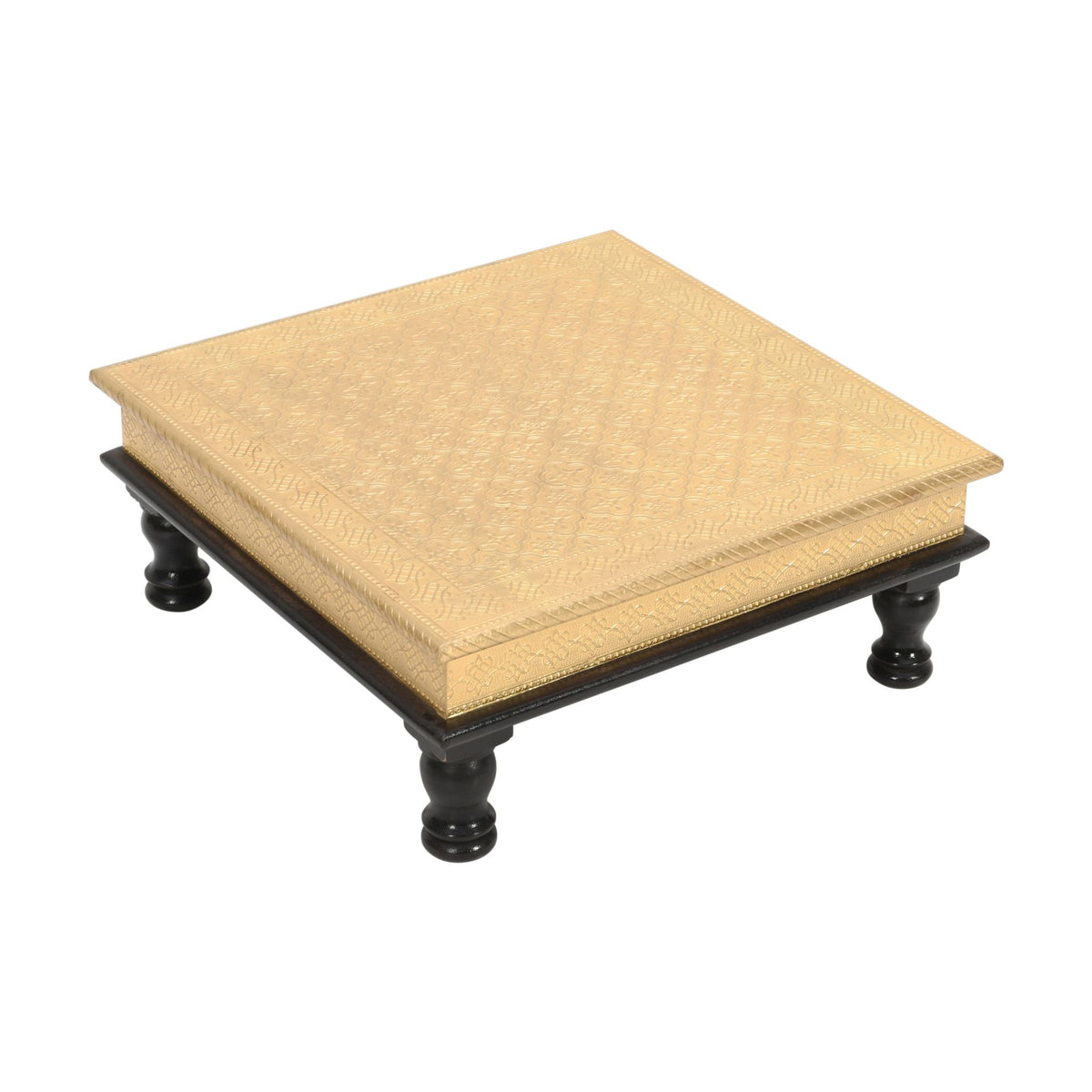 Decorative Wooden Chowki/Bajot For Pooja 15x15x6 Inch