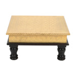 Decorative Wooden Chowki/Bajot For Pooja 12x12x6 Inch