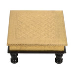 Decorative Wooden Chowki/Bajot For Pooja 12x12x6 Inch