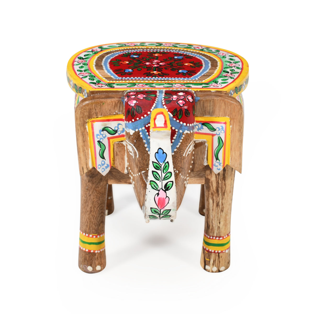 Handcrafted Wooden Elephant Stool 1