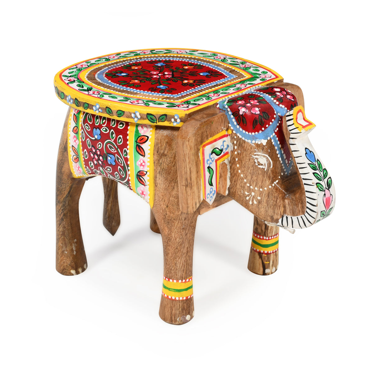 Handcrafted Wooden Elephant Stool 3