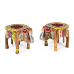 Handcrafted Wooden Elephant Stool 5