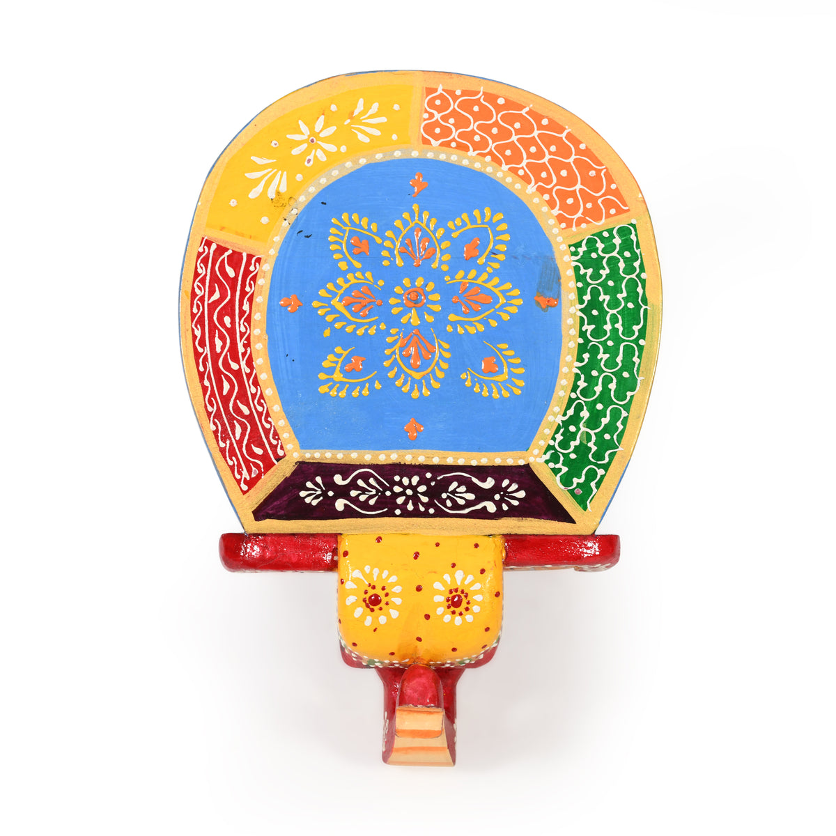 Handcrafted Wooden Elephant Stool Red