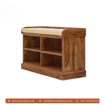 Handmade Sheesham Wood Shoe Rack & Bench
