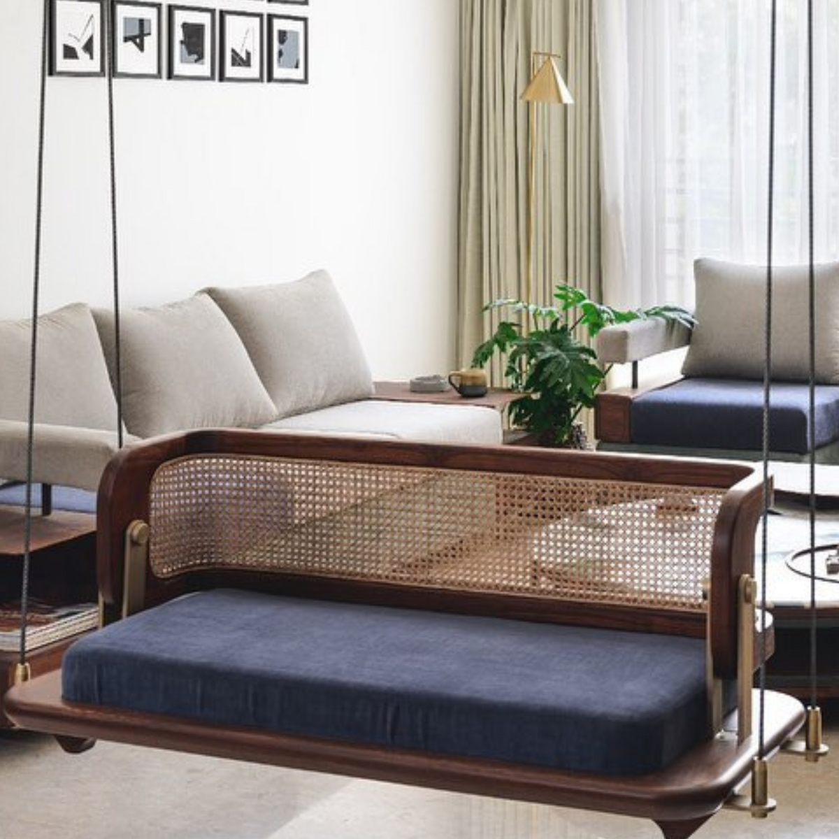 Modern Luxury Wooden Reversible Swing