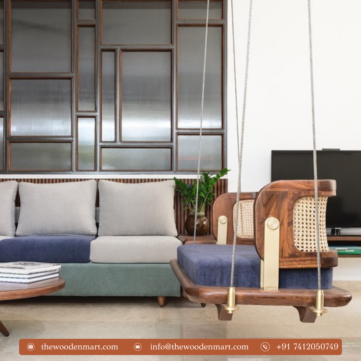 Modern Luxury Wooden Reversible Swing