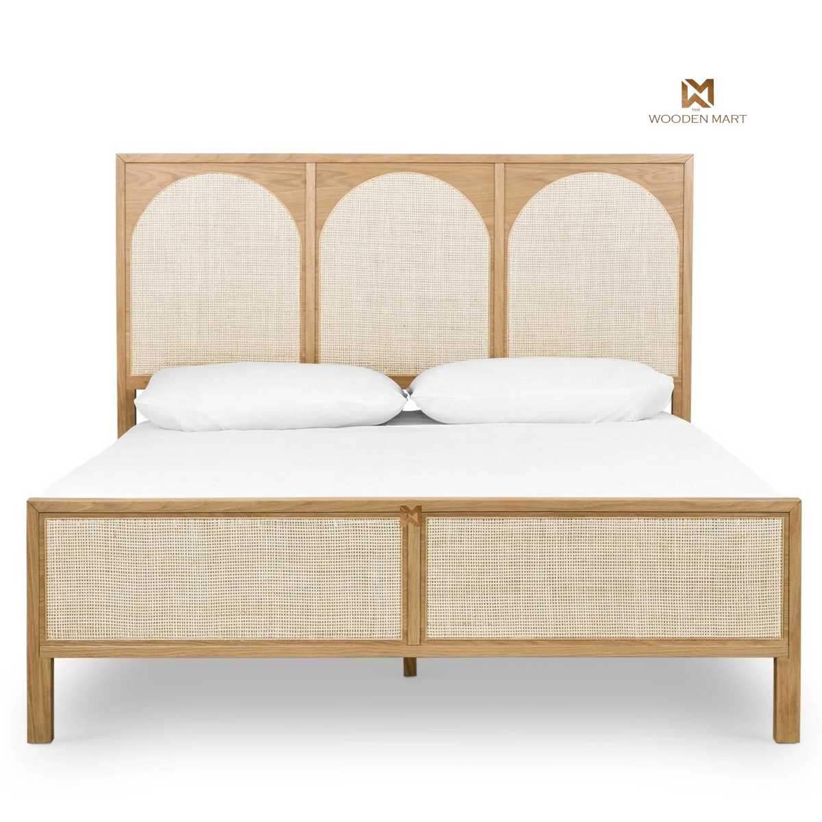 Natural Cane Sheesham Wooden Bed