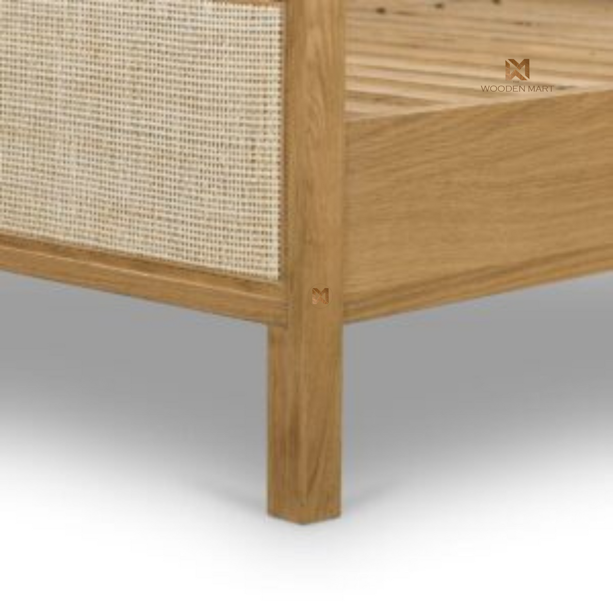 Natural Cane Sheesham Wooden Bed