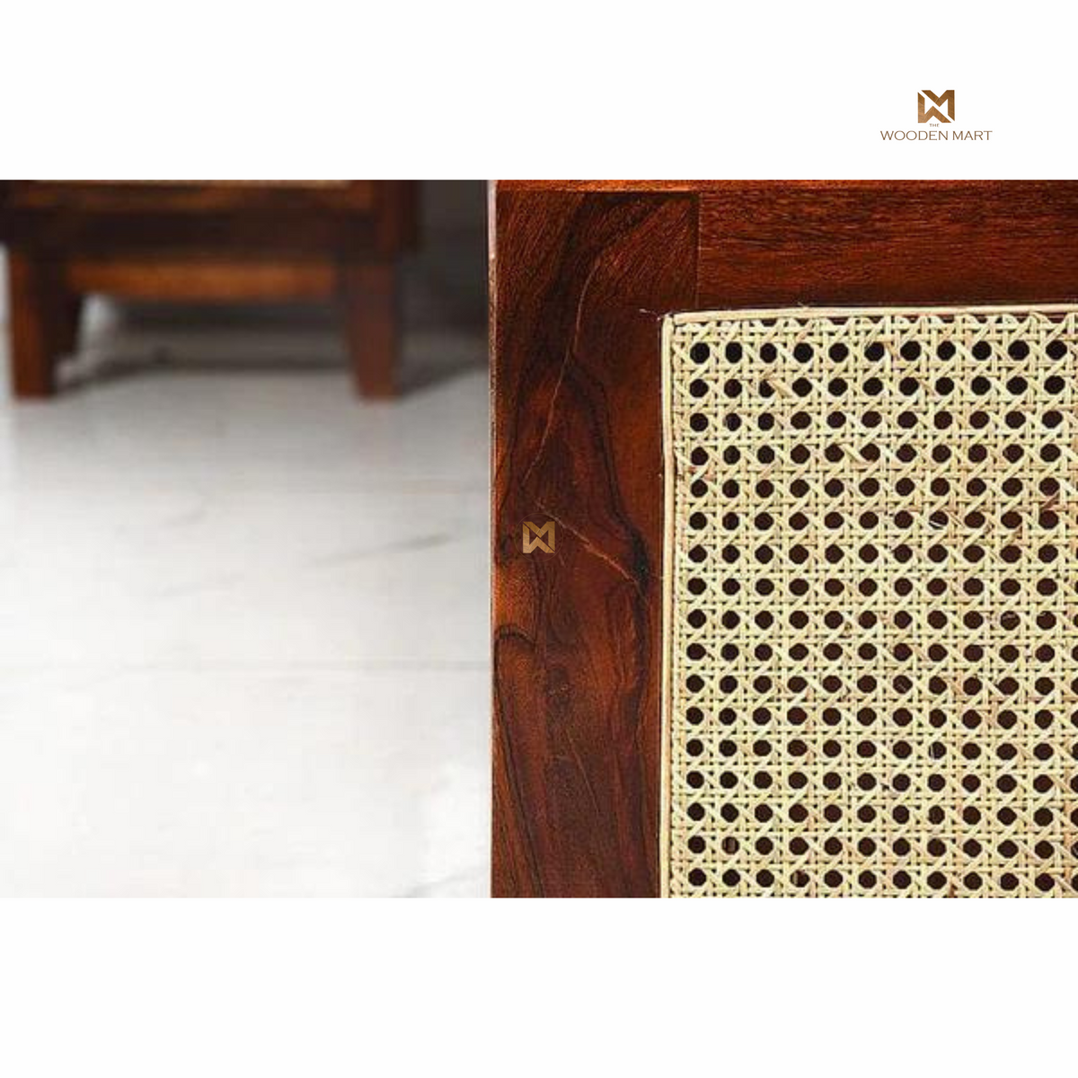 Sheesham Wood Cane & Arched Headboard King Size Bed