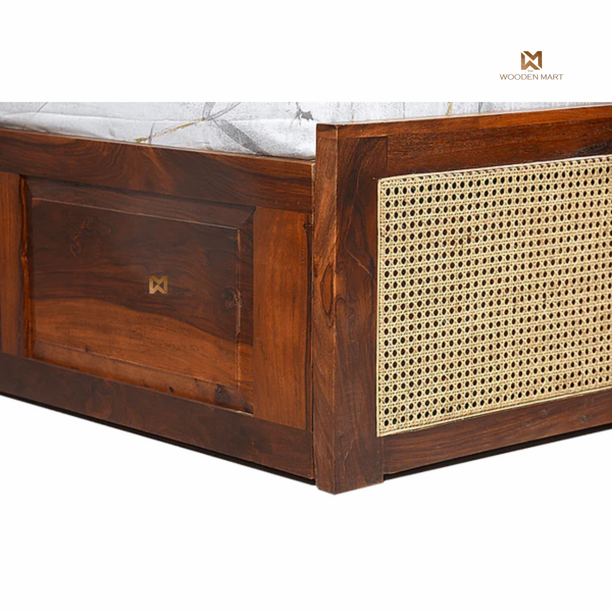 Sheesham Wood Cane & Arched Headboard King Size Bed