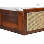 Sheesham Wood Cane & Arched Headboard King Size Bed