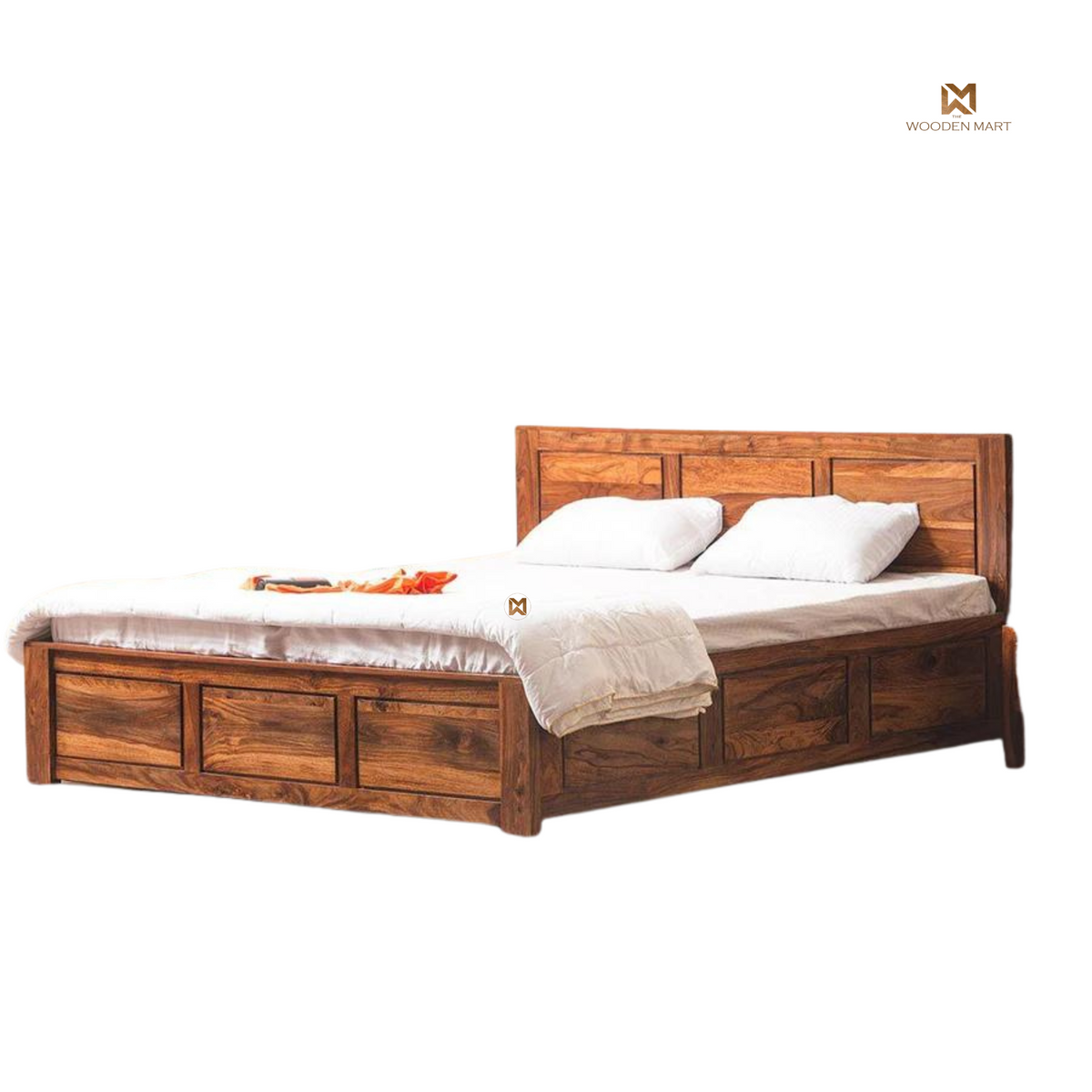 Solid Sheesham Wood King Size Storage Bed