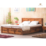 Solid Sheesham Wood King Size Storage Bed
