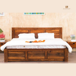 Solid Sheesham Wood King Size Storage Bed