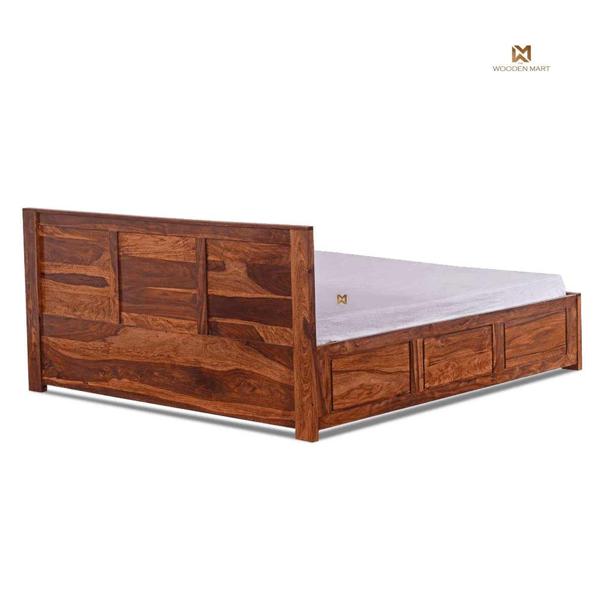 Solid Sheesham Wood King Size Storage Bed