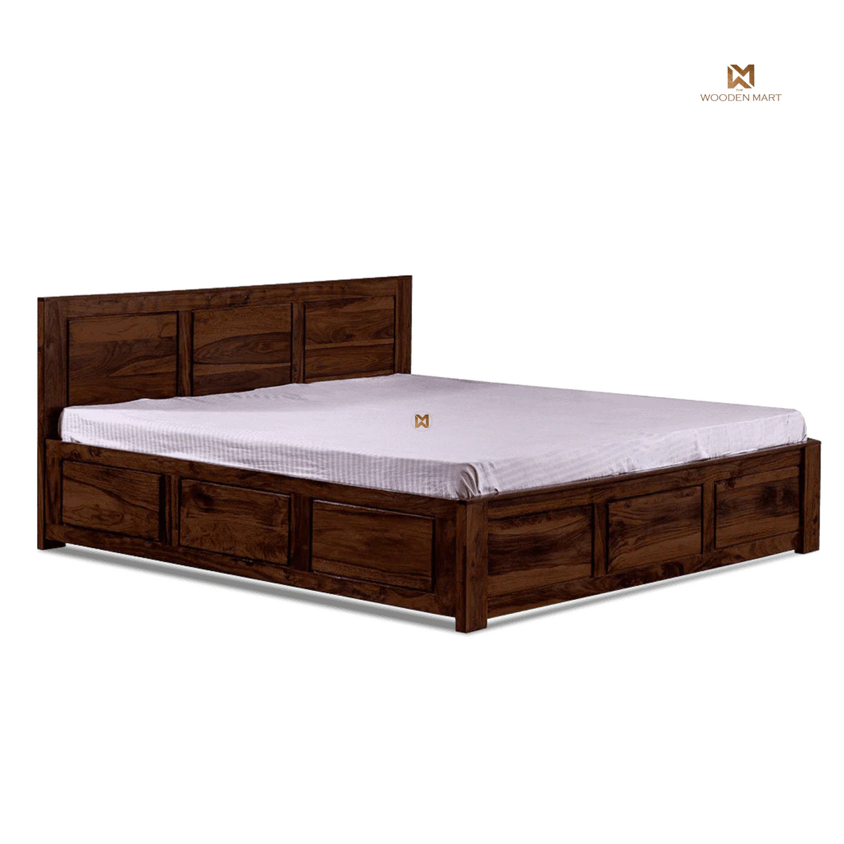 Solid Sheesham Wood King Size Storage Bed