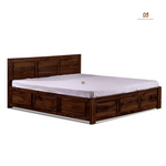 Solid Sheesham Wood King Size Storage Bed