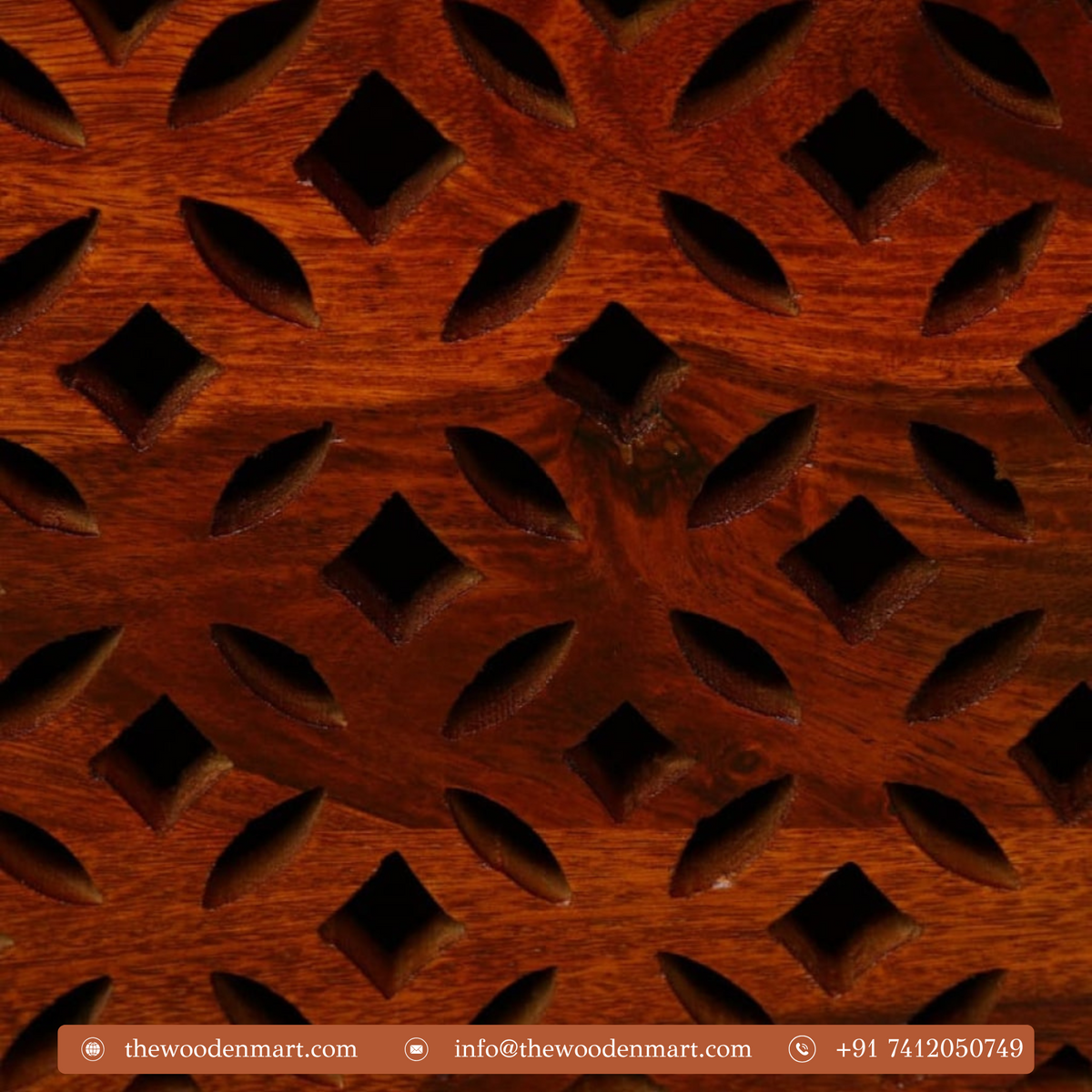 Wooden Shoe Rack with Carved Jali Doors & Seat