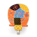 handpainted elephant stool blue