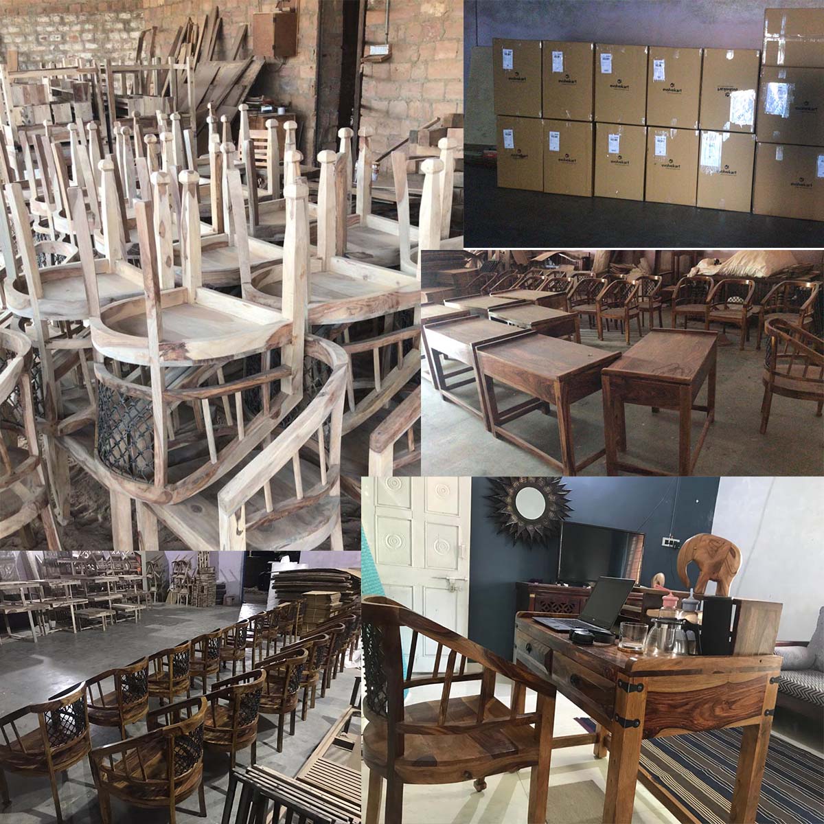 Wooden Study Table + Chair + Bookshelf — Marigold Collection