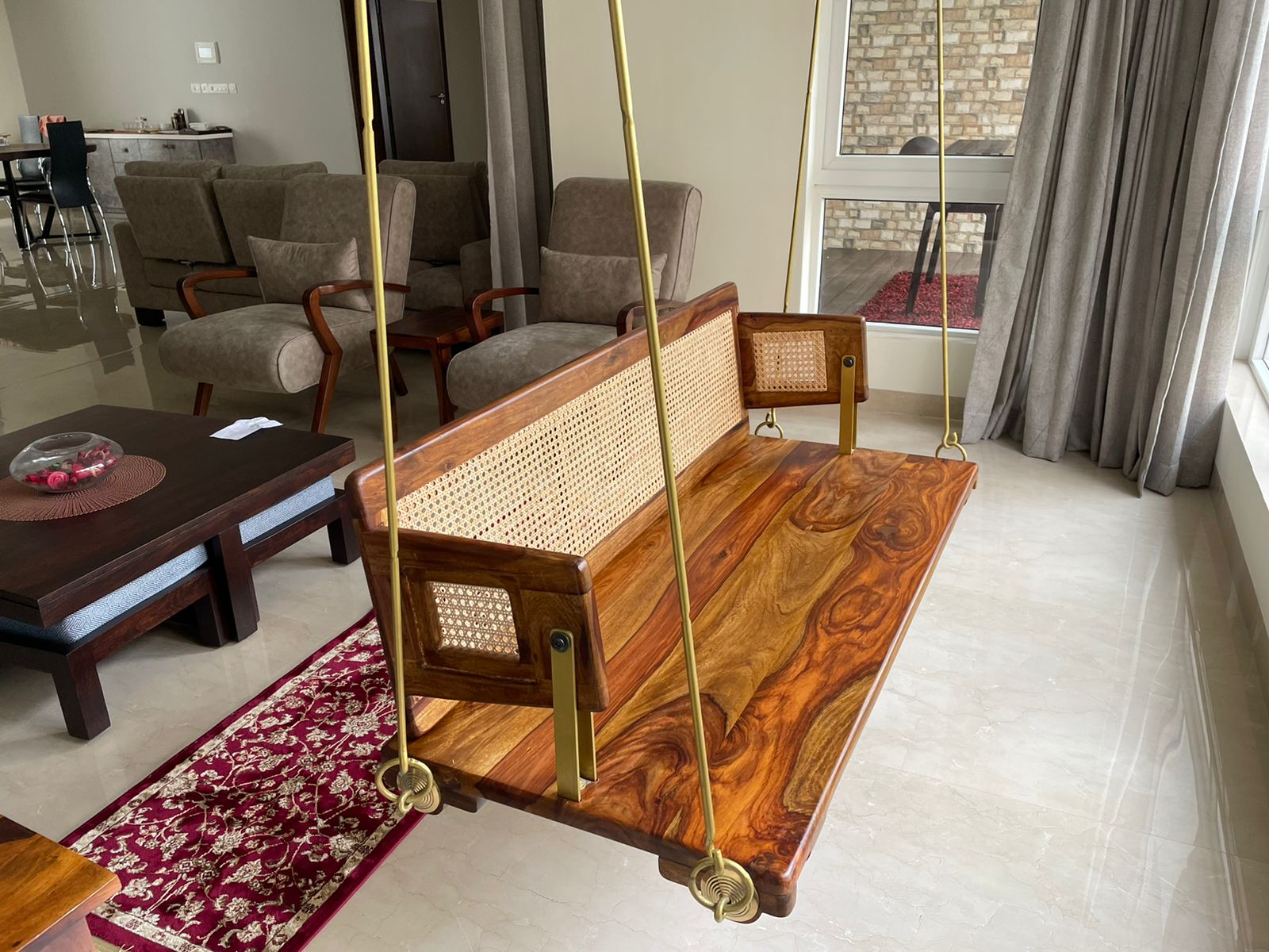 Reversible Wooden Swing Jhula Wooden Oonjal