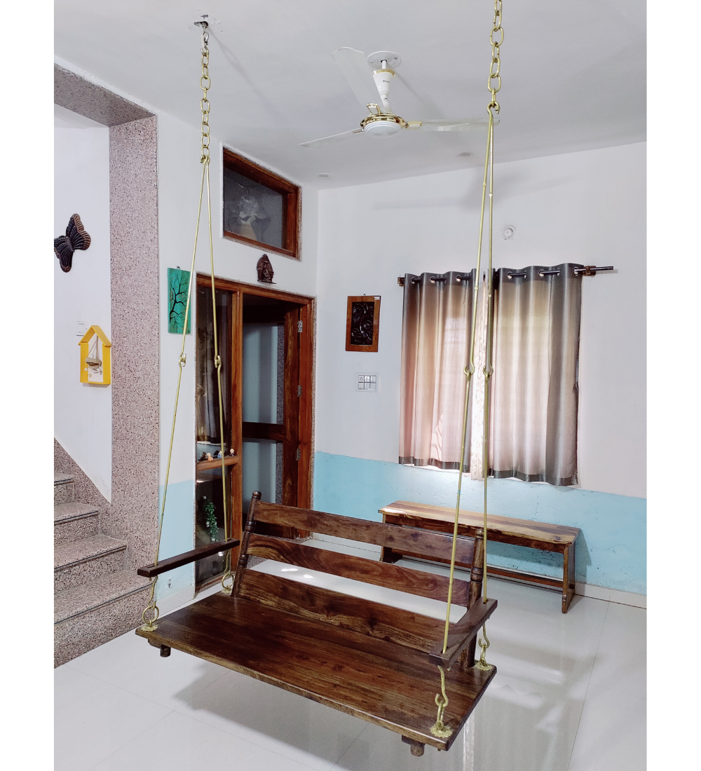 Wooden Swing/Jhula (Brass Coated)