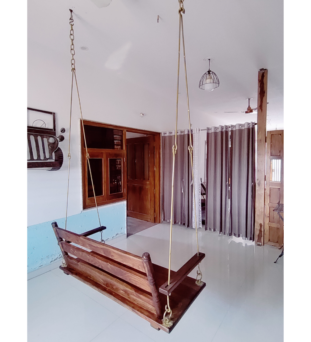 Wooden Swing/Jhula (Brass Coated)