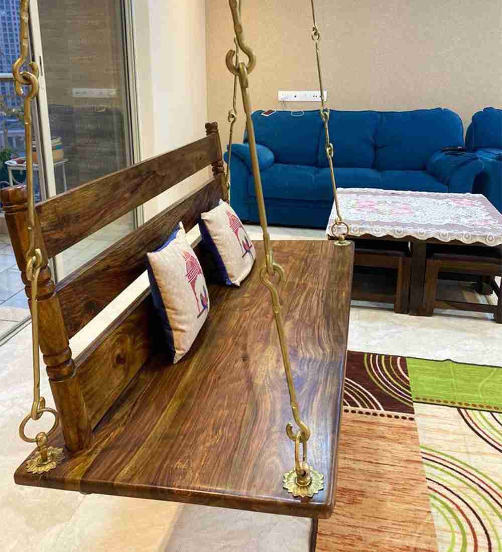 Wooden Swing/Jhula (Brass Coated)