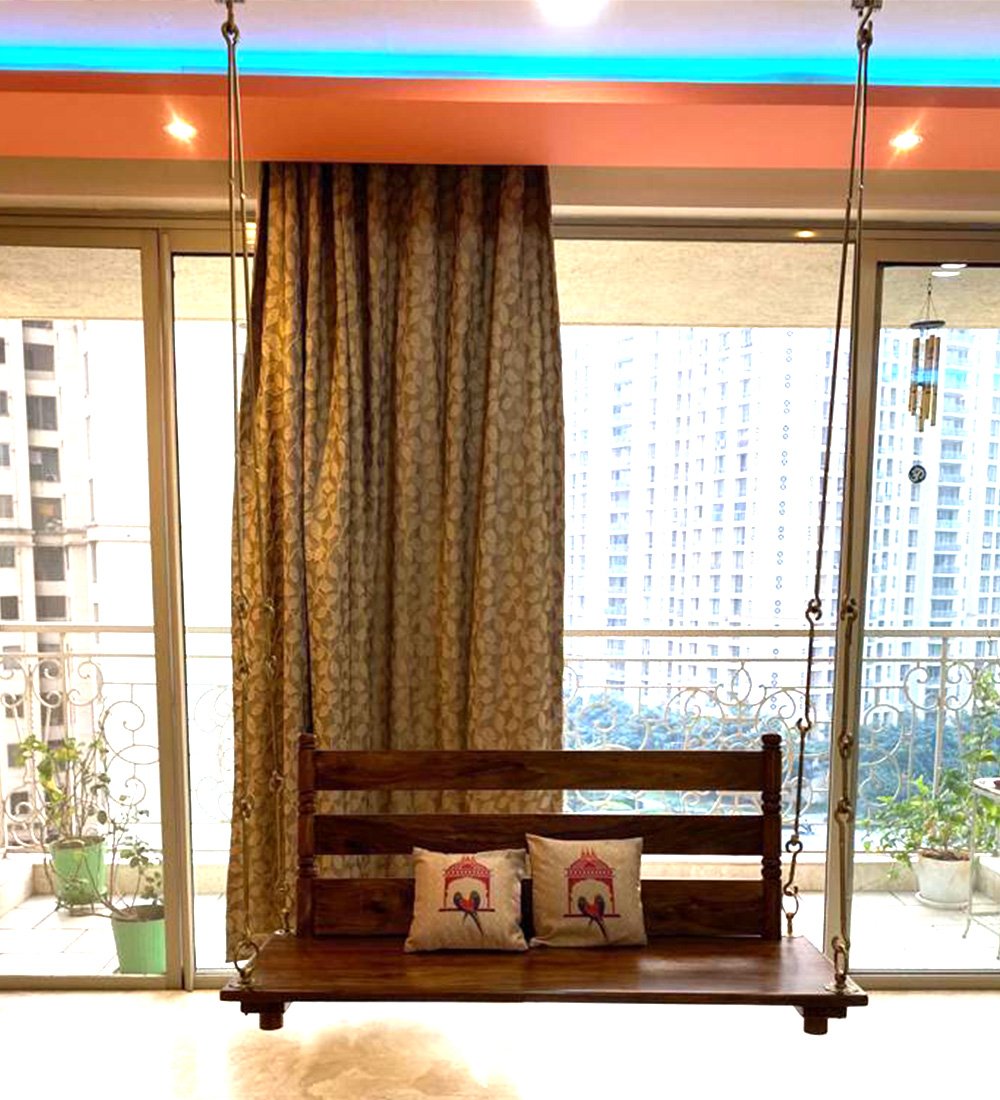 Wooden Swing/Jhula (Brass Coated)