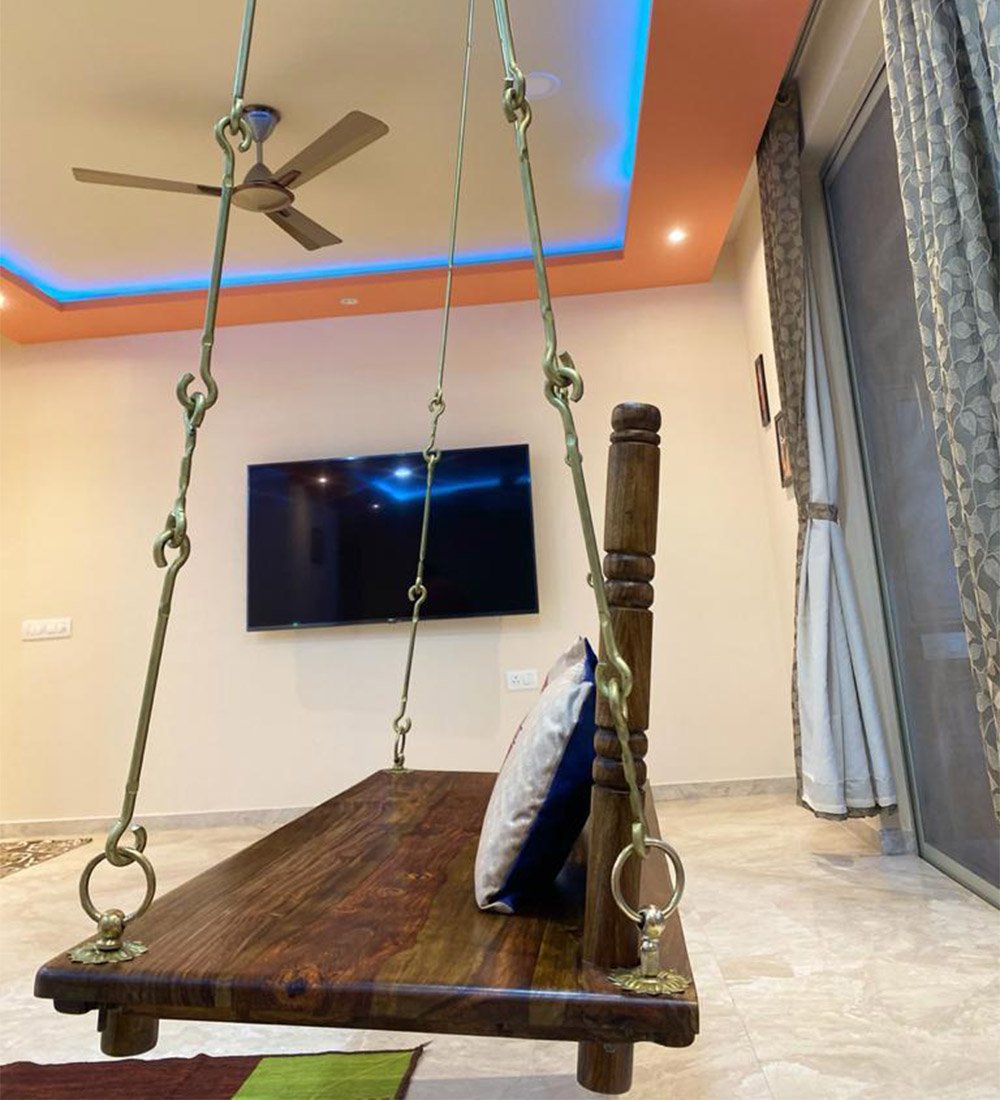 Wooden Swing/Jhula (Brass Coated)