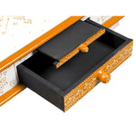 Wooden Home Temple/Mandir, White & Gold, 22x11x28 Inch