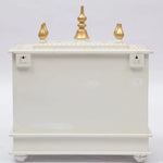 Wooden Mandir With Door, White, 18x9x21 Inch