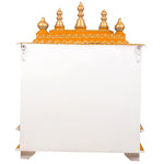 Wooden Home Temple/Mandir, White & Gold, 22x11x28 Inch