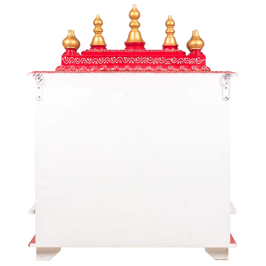 Wooden Temple With Door, Multicolor, 22x11x28 Inch