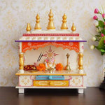 Wooden Temple For Office/Home, Multicolour, 15x8x18 Inch